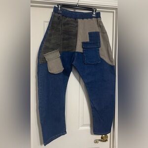 Ladies Denim/Camo Patchwork Pants